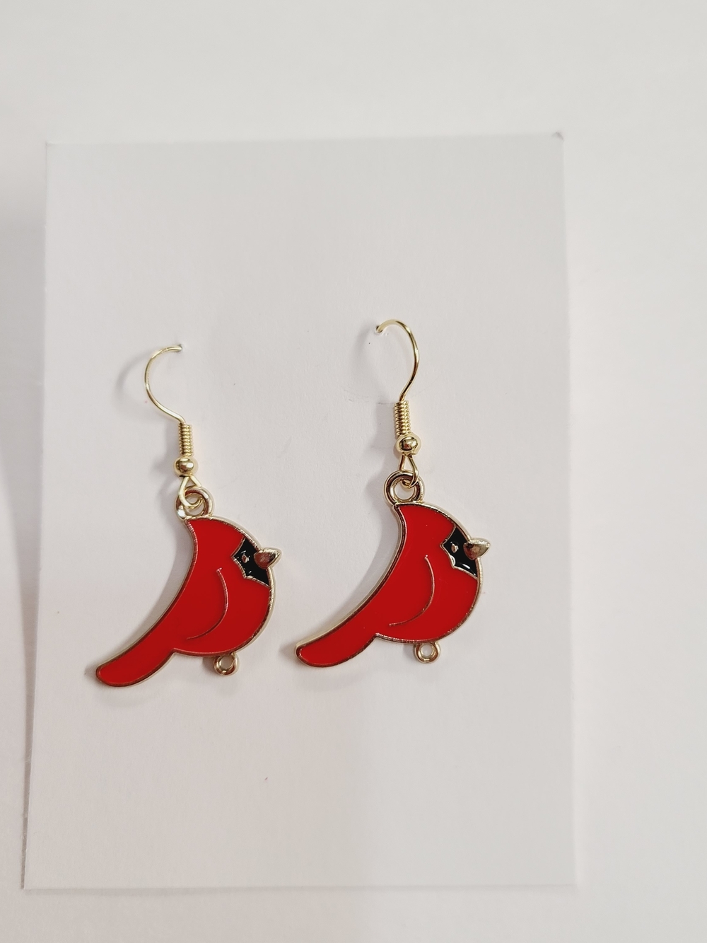 Red Cardinal Bird Dangle Earrings - Unbranded